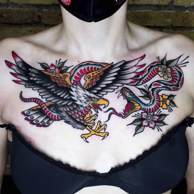 tatuajes valencia tatuaje miguel comin no land tattoo parlour battle royale  serpiente aguila snake eagle - No Land Tattoo Parlour